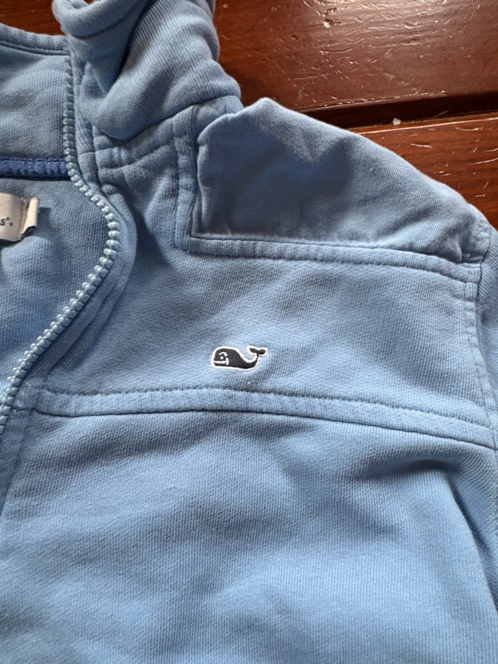 Vineyard Vines Pastel Blue Whale Zip-Up Hoodie